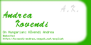 andrea kovendi business card