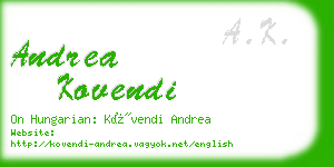 andrea kovendi business card